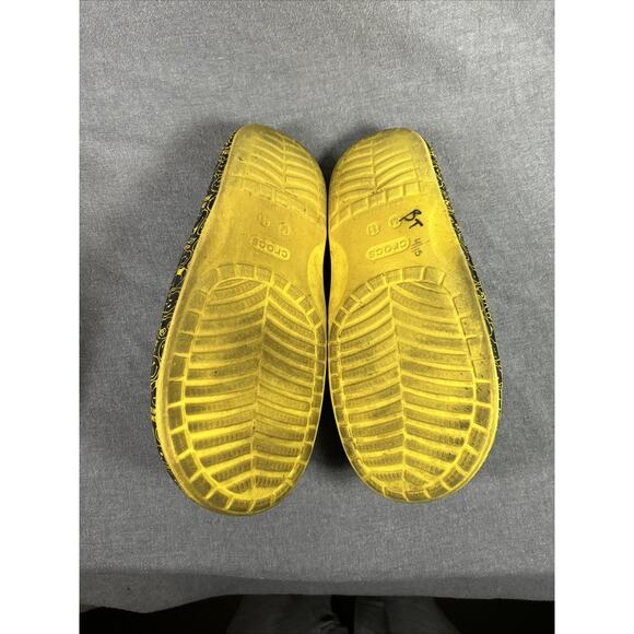 CROCS CLASSIC Black Yellow SMILEY WORLD w/ Jibbitz Men’s 11 Slide Sandal main image 5